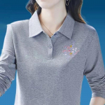 Uus s&uuml;gisel naistele m&otilde;eldud pikkade varrukatega rev&auml;&auml;riga T-s&auml;rk, vabaaja keskealise ema top, moekas p&otilde;hipolo s&auml;rk M