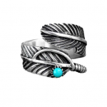 L&auml;&auml;nelikud t&uuml;rkiissinised s&otilde;rmused naistele Reguleeritav rohelise kiviga suler&otilde;ngas Retro avatud s&otilde;rmus emale, naisele, t&uuml;trele 1pc