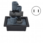 Siseruumide vee purskkaev LED-valgustusega Lauaplaadi vaigust virnastatud kividega juga purskkaev kodule