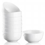 10 untsi portselankausside komplekt 8 tk Premium valged keraamilised kausid hommikus&ouml;&ouml;gihelveste, supi, salati, pasta, valmistamise, riisi, j&auml;&auml;tise jaoks, mikrolaineahjus kasutatavad valge
