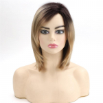 L&uuml;hike bobi parukas tukkidega S&uuml;nteetiline blond parukas naistele Looduslikud soengud Ombre blond parukas Vabaaja soengud Soodusm&uuml;&uuml;k