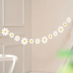 1Komplekt Daisy B&auml;nner S&uuml;nnip&auml;evapeo kotiriie valge lillega vanik Konfettid Daisy lipp Baby Shower Pulmapeo pungi kaunistus