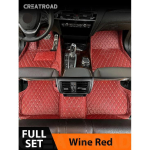 Car Floor Mats For Ford Ranger 2015 2016 2017 2018   auto automobile carpet cover interior accessories PURE-Wine Red black