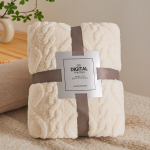 150*200cm &Uuml;lipehme tepitud tekk - Kerge ja kaasaskantav, Ideaalne kontori uinakuteks, autoga telkimiseks, voodi ja diivani jaoks, masinpestav, tekk voodi jaoks 150*200cm beež