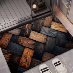 P&otilde;hjamaade puidus&uuml;&uuml; mustriga sissep&auml;&auml;sumatt p&otilde;randamatt mustust h&uuml;lgav ja kergesti hooldatav libisemiskindel jalamatt 80 * 120Cm