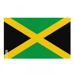 Drapeau - Jama&iuml;que - 60 x 90 cm - Pol&uuml;ester - Recto/verso - &OElig;illets en fer