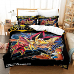 Yu Gi Oh Voodipesukomplekt &Uuml;heinimese Twin T&auml;iskasvanu Queen King Suuruses Voodikomplekt T&auml;iskasvanud Poiste Magamistuba Tekikotikomplektid 3D Tr&uuml;kk Anime Kawaii EU single(135x200cm)