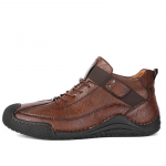 Meeste k&auml;sitsi valmistatud nahksaapad Mugavad meeste pahkluusaapad Vabaaja jalan&otilde;ud Suure suurusega saapad Nahksaapad meestele 38 tumepruun v&auml;rv