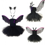 T&uuml;drukute Vampiir Nahkhiire Kost&uuml;&uuml;m Peokost&uuml;&uuml;m Lastele Halloweeni Cosplay Peoks Maagiline Kleit Tiibade ja Peav&otilde;ruga 4-7 Years