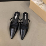 Suvised naiste terava ninaga muulad sussid Moodsad madalad slip-on slaidid Elegantne kleidi t&auml;navastiilis kingad 35 pruun