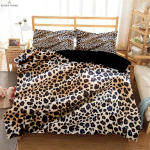 Must &auml;mblikuv&otilde;rk Loomamustriline 3D-tr&uuml;kiga tekikott Voodipesukomplekt 100% pol&uuml;ester Tekikott Padjap&uuml;&uuml;r Kolmeosaline komplekt EU 135x200cm 2PCS