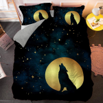 Fashion Wolf mustriga voodipesukomplektid loomade tekikott Queen King Size tekikate padjap&uuml;&uuml;r 2/3 tk pol&uuml;estrist lohukott EU Single 135x200cm