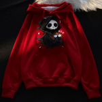 Naiste Mood Vabaaja Pikkade Varrukatega &Uuml;mara Kaelusega Kapuutsiga Pullover &Uuml;laosa Taskutega XL punane