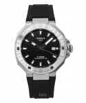 Tissot T-Race Powermatic 80 Silikoonrihm Must sihver Automaatne T141.807.17.051.00 100M Meeste k&auml;ekell must
