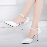 Naiste K&otilde;rge Kontsaga 6cm 8CM Kingad 2024 Kevad/S&uuml;gis Must Valge Pahkluukinnitusrihm Vabaaja Elegantne Kingad Kontsad Naistele Tacones Mujer 35