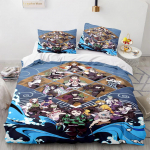 Kamado Tanjirou Voodipesukomplekt &Uuml;heinimese Twin T&auml;iskasvanu Queen King Suuruses Demon Slayer Voodikomplekt T&auml;iskasvanu Laste Magamistoa Tekikoti Komplektid 3D Anime 33 EU Twin(135x200cm)