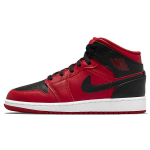 Air Jordan 1 Mid GS Reverse Bred Laste tossud Gym-Red Black White 554725-660 37.5