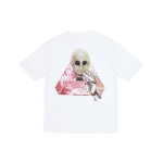 Palace Skeledoni kolmnurga pealuu mustriga l&uuml;hikeste varrukatega T-s&auml;rk Unisex topsid valged PAL-SS18-076 L
