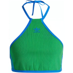 Adidas Soonilise kaelusega halter-stiilis pikkade varrukatega v&auml;rviplokkide ja tr&uuml;kitud logoga seljast seotav vest Meeste pealsed Roheline JH0613 XS
