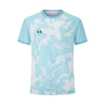 Under Armour SS25 Retro Jalgpalli Spordi Jooksus&auml;rk Treeninguks Vabaaja Mugav L&uuml;hikeste Varrukatega T-s&auml;rk Unisex Topid Hele-sinine 25500513-438 XL