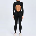 Euroopa & Ameerika T&otilde;mblukuga Pikkade Varrukatega Joogakombinesoon - Naiste Nude Tundega Fitness Bodysuit Medium must
