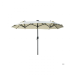 Kahekordne p&auml;ikesevari - Outsunny - 295 x 219 cm - P&auml;ikese-LED - Kallutatav - Beež beež