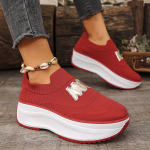 Moodsad naiste platvormtennised Vabaaja slip-on moodsad mokassiinid Kingad Naiste v&auml;litingimustes hingavad tennised Naiste Zapatos De Mujer 36 punane