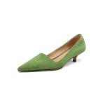 Mood 2025 Kevad Lambanahast Naiste Kingad Naiste Stilettokannad Madalad Pumbad Prantsuse Elegantne Suvekingad Naistele Zapatos Para Mujer 34 roheline