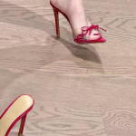 Moodsad Punased Patendinahast Muulad Naistele PVC Vibu Terav Nina Sale Stilettokonts L&otilde;ikega &Uuml;limalt K&otilde;rge Kontsaga Peokingad 35 punane