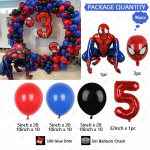 96 tk Laste S&uuml;nnip&auml;ev Punased Sinised &Otilde;hupallid P&auml;rja Kaare Komplekt Peo Kaunistusteks Vanus 1-9 Spiderman 3D Marvel Foolium&otilde;hupallid As Photo