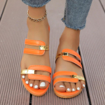 Naiste Suvised Avatud Varbaga Kitsa Rihmaga Disainer Naiste Kingad Vabaaja Nahast Paksu Tallaga Kiilkontsaga Naiste Sandaalid Suur Suurus 43 oranž