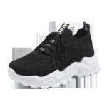 Naiste mood platvorm tossud sokid kingad naistele uus mood vabaaja kootud kangast v&otilde;rk hingav spordijalatsid Zapatillas Mujer 41 must