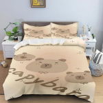 Kapiibarad Tekikott Anime Voodipesu Padjap&uuml;&uuml;r Tr&uuml;kitud &Uuml;ldine Laste ja T&auml;iskasvanute Komplekt Queen Size Reaktiivne Tr&uuml;kk Tekk 90x200cm