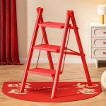 Punane Neljaastmeline Kaasaskantav Kokkupandav A-raamiga Redel - T&auml;iuslik Sissekolimiskingitus Housewarming Red - 2 Steps