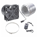 Vaikne 12V 120mm v&auml;ljat&otilde;mbeventilaator 7000 RPM mootor 210CFM Sisaldab painduvat voolikukomplekti kasvatustelkide ja lemmikloomade ruumide ventilatsiooniks 1
