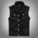 Moodne Meeste Kevad, Suvi ja S&uuml;gis Denim Vest Must Lahe Meeste Vabaaja Vest Noorte Vest S must