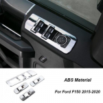 Chrome Door window lift Switches Plate Cover Trim Bezels For Ford F150 2015-