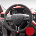 Hand-stitched non-slip black Leather Sports style car steering wheel cover for Maserati President Ghibli Levante 2 gray