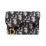 Dior Classic Oblique Tikitud Klapiga Kitsas Nahast Kaardihoidja Naiste Aksessuaarid Denim-Sinine S5610CTZQ_M928 Box(Basic Set+Box)