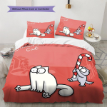 Simon's Cat Muster Voodipesu, Tekikomplekt Tekikate Padjap&uuml;&uuml;r Kodu S&uuml;nnip&auml;evakingitus (1 * tekikott + 2 * padjap&uuml;&uuml;ri, ilma s&uuml;damikuta) 135x200cm