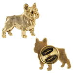 French Bulldog, Frenchie I - gold-plated pin brooch, elegant dog ornament, unique pin by Art-Dog brand beige
