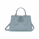 Longchamp Le Roseau 30 Bambusest pandlaga suur lehma nahast kott &Otilde;lakott Ristkorraldus K&auml;ekott Keskmine Naiste k&auml;ekott Pilve-sinine 10058HPN627 Basic Set (Bag+Dust Bag)