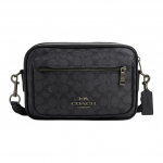 Coach Elias 25 Logotr&uuml;kiga kaetud l&otilde;uendist ja sileda vasikanahast &otilde;lakott Keskmine Meeste &otilde;lakott S&uuml;simust CZ401-QBMI5 Gift Box Set (Basic Set+Yellow Box)