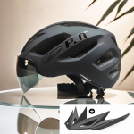 PJT Uus LED Jalgrattakiiver P&auml;ikeseprillide Visiiriga Laetav LED Meeste Jalgrattakiiver P&auml;ikeseprillide Kilp Maantee MTB Jalgrattakiivrid L(58-61)CM
