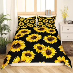 Must P&auml;evalill Puhvjakk Komplekt Voodipesu Komplekt 3-osaline Tekikate Komplekt 135*200cm