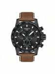 Tissot Supersport Chrono Korvpalli Eriv&auml;ljaanne Meeste &Scaron;veitsi Kvartsikell - 45,5 mm Must T&auml;hikuga Nahkrihm T125.617.36.051.01 pruun/kohv
