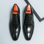 Uued &Auml;rimeeste Kingad Oxfords Ruudukujuline Varvas Paelad Kevad S&uuml;gis Pruun Must Meeste T&ouml;&ouml;kingad Zapatos De Vestir Hombre 38