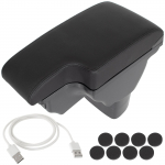 Nissan Juke 10-19 k&auml;etugi panipaiga ja USB-jaoturiga MUST PU NAHK + kinnituskomplekt + kaabel