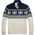 Polo Ralph Lauren S&uuml;gis/Talv 25 Lumemustriga Seisukraega Poollukuga Pikkade Varrukatega Kootud Kampsun Standardne L&otilde;ige Meeste kampsun 710P02675-001 M gray