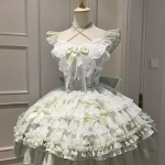 Jaapani magusad Lolita printsessikleidid naistele elegantsed lipsud pitsist lapitehnika peokleit minikleit t&uuml;drukutele Kawaii armas volangidega kitsad kleidid S